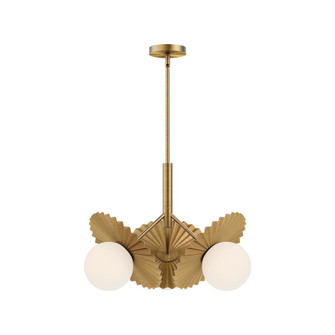 Plume 21-in Brushed Gold/Opal Glass 3 Lights Chandelier (7713|CH501322BGOP)