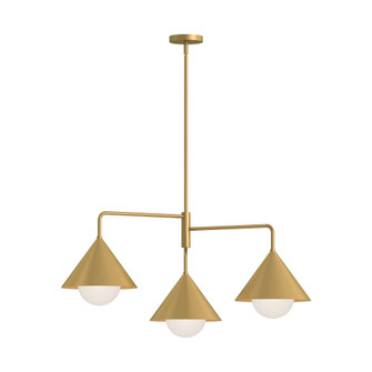 Remy 38-in Brushed Gold/Opal Glass 3 Lights Chandeliers (7713|CH485245BGOP)