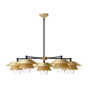 Tetsu 38-in Brushed Gold/Clear Glass 5 Lights Chandelier (7713|CH475138BGCL)