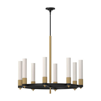 Rue 38-in Matte Black/Brushed Gold 8 Lights Chandeliers (7713|CH416108MBBG)