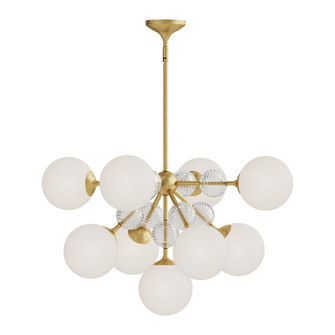 Celia 31-in Brushed Gold/Opal Glass 9 Lights Chandelier (7713|CH415331BGOP)