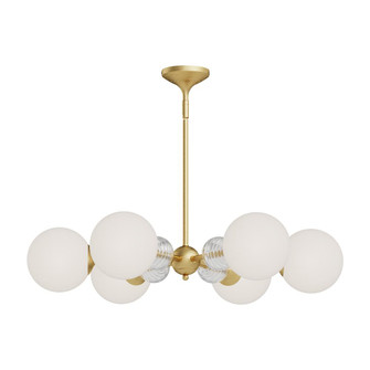 Celia 30-in Brushed Gold/Opal Glass 6 Lights Chandelier (7713|CH415330BGOP)