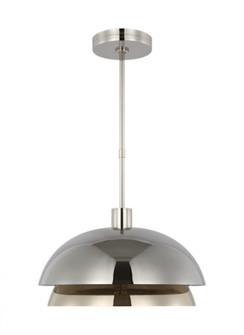 The Shanti Large 1-Light Damp Rated Integrated Dimmable LED Ceiling Pendant in Polished Nickel (7355|SLPD13427N)