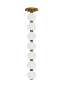 The Perle 24 Damp Rated Integrated Dimmable LED Ceiling Pendant in Natural Brass (7355|SLPD22627NBR)