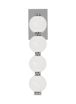 The Perle 15-inch Damp Rated 1-Light Integrated Dimmable LED Wall Sconce in Polished Nickel (7355|SLWS22530N)