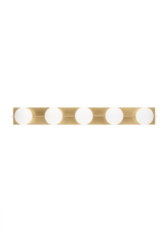 The Orbel 41-inch Damp Rated 5-Light Dimmable Bath Vanity in Natural Brass (7355|SLBA124NB)