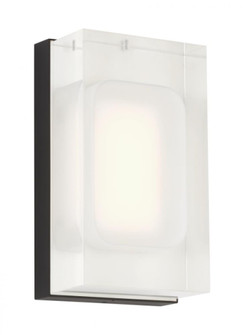The Milley 7-inch Damp Rated 1-Light Integrated Dimmable LED Wall Sconce in Nightshade Black (7355|700WSMLY7B-LED930-277)
