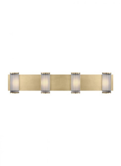 The Esfera X-Large Damp Rated 4-Light Integrated Dimmable LED Wall Sconce in Natural Brass (7355|KWWS10227CNB)