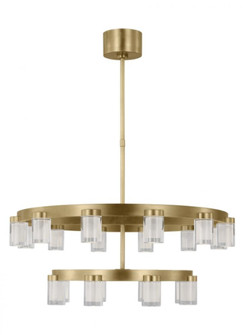 The Esfera Two Tier Medium 20-Light Damp Rated Integrated Dimmable LED Ceiling Chandelier (7355|KWCH19827NB)