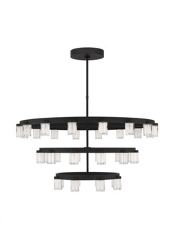 The Esfera Three Tier X-Large 36-Light Damp Rated Integrated Dimmable LED Ceiling Chandelier (7355|KWCH19627B)