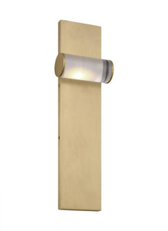 The Esfera Medium Damp Rated 1-Light Integrated Dimmable LED Wall Sconce in Natural Brass (7355|KWWS10027CNB)