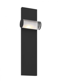 The Esfera Medium Damp Rated 1-Light Integrated Dimmable LED Wall Sconce in Nightshade Black (7355|KWWS10027CB)