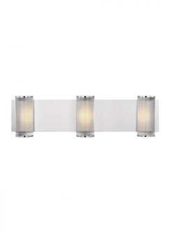 The Esfera Large Damp Rated 3-Light Integrated Dimmable LED Wall Sconce in Polished Nickel (7355|KWWS10127CN)