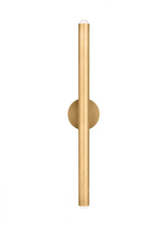 The Ebell Large Damp Rated 2-Light Integrated Dimmable LED Wall Sconce in Natural Brass (7355|KWWS10727NB)