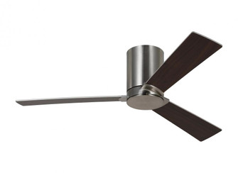 Rozzen 44-inch indoor/outdoor Energy Star hugger ceiling fan in brushed steel silver finish (6|3RZHR44BS)