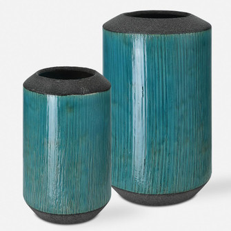 Maui Aqua Blue Vases, S/2 (85|18064)