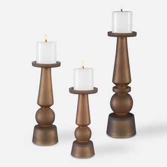 Uttermost Cassiopeia Butter Rum Glass Candleholders Set/3 (85|18045)