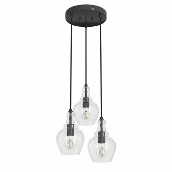 Hunter Maple Park Noble Bronze with Clear Glass 3 Light Pendant Cluster Ceiling Light Fixture (4797|19991)