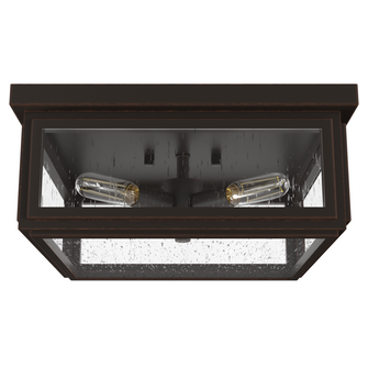 Hunter Felippe Onyx Bengal with Seeded Glass 4 Light Flush Mount Ceiling Light Fixture (4797|19979)