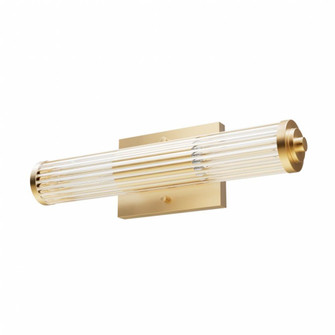 Hunter Holly Grove Alturas Gold with Clear Glass 2 Light Bathroom Vanity Wall Light Fixture (4797|19945)