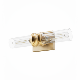 Hunter Lenlock Alturas Gold with Seeded Glass 2 Light Bathroom Vanity Wall Light Fixture (4797|19933)