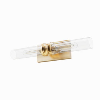 Hunter Lenlock Alturas Gold with Seeded Glass 2 Light Bathroom Vanity Wall Light Fixture (4797|19927)