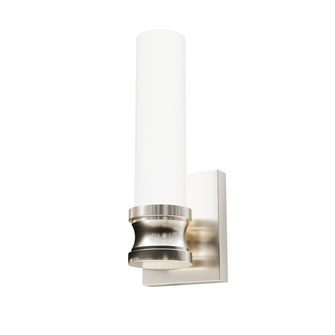 Hunter Lenlock Brushed Nickel with Cased White Glass 1 Light Sconce Wall Light Fixture (4797|19902)