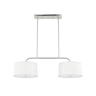 Hunter Cottage Hill Brushed Nickel and Off White Linen 4 Light Pendant Ceiling Light Fixture (4797|19892)