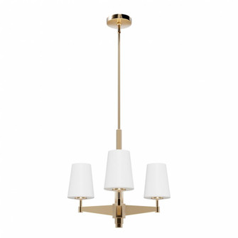 Hunter Nolita Alturas Gold with Cased White Glass 3 Light Chandelier Ceiling Light Fixture (4797|19878)