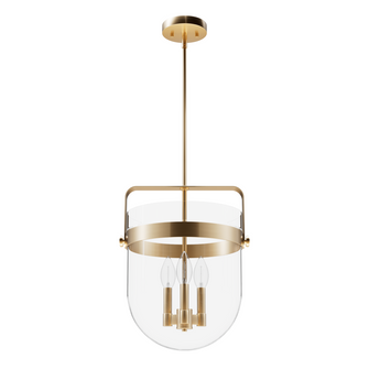 Hunter Karloff Alturas Gold with Clear Glass 3 Light Pendant Ceiling Light Fixture (4797|19831)