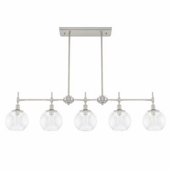 Hunter Xidane Brushed Nickel with Clear Glass 5 Light Chandelier Ceiling Light Fixture (4797|19748)
