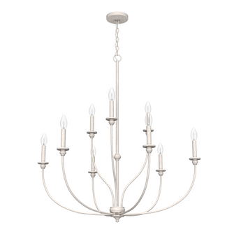 Hunter Southcrest Distressed White 9 Light Chandelier Ceiling Light Fixture (4797|19633)