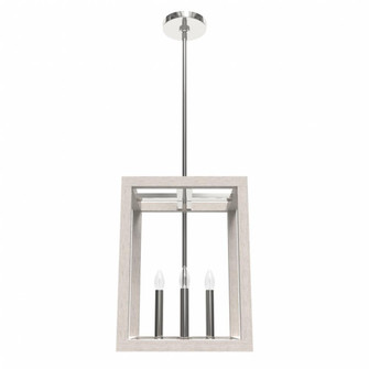 Hunter Squire Manor Chrome and Distressed White 4 Light Pendant Ceiling Light Fixture (4797|19480)