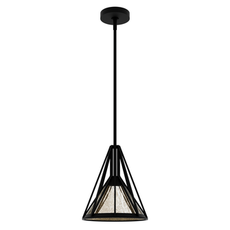 Hunter Rafner Natural Black Iron with Mercury Glass Glass 1 Light Pendant Ceiling Light Fixture (4797|19449)