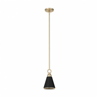 Hunter Klein Alturas Gold and Flat Matte Black 1 Light Pendant Ceiling Light Fixture (4797|19442)