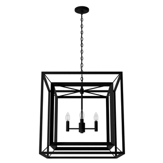 Hunter Doherty Natural Black Iron 4 Light Chandelier Ceiling Light Fixture (4797|19408)