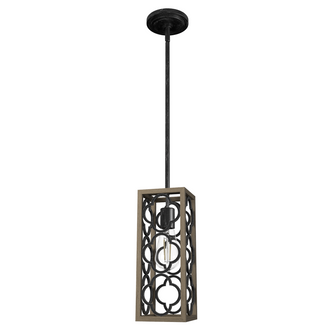 Hunter Gablecrest French Oak and Rustic Iron 1 Light Pendant Ceiling Light Fixture (4797|19390)