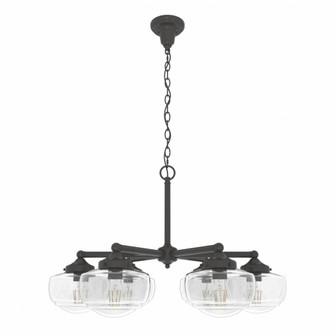 Hunter Saddle Creek Noble Bronze with Seeded Glass 6 Light Chandelier Ceiling Light Fixture (4797|19388)