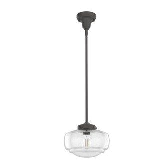 Hunter Saddle Creek Noble Bronze with Seeded Glass 1 Light Pendant Ceiling Light Fixture (4797|19187)