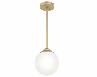 Hunter Hepburn Modern Brass with Cased White Glass 1 Light Pendant Ceiling Light Fixture (4797|19018)