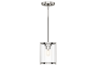 Hunter Astwood Polished Nickel with Clear Glass 1 Light Pendant Ceiling Light Fixture (4797|19004)