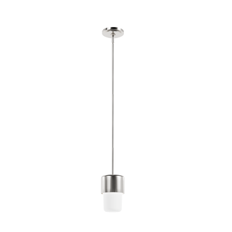 Hunter Station Brushed Nickel with Frosted Cased White Glass 1 Light Pendant Ceiling Light Fixture (4797|19278)