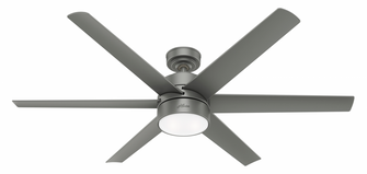 Hunter 60 inch Solaria Matte Silver Damp Rated Ceiling Fan with LED Light Kit and Wall Control (4797|59625)