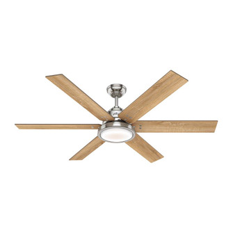 Hunter 60 inch Warrant Brushed Nickel Ceiling Fan with LED Light Kit and Wall Control (4797|59462)