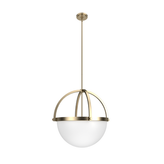 Hunter Wedgefield Alturas Gold with Frosted Cased White Glass 4 Light Pendant Ceiling Light Fixture (4797|19238)