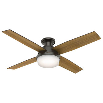 Hunter 52 inch Dempsey Noble Bronze Low Profile Ceiling Fan with LED Light Kit and Handheld Remote (4797|59447)