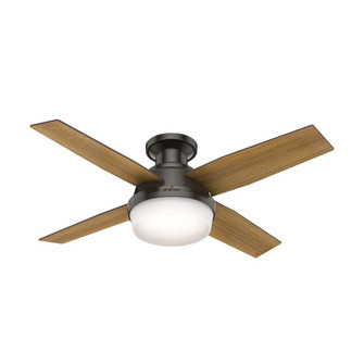 Hunter 44 inch Dempsey Noble Bronze Low Profile Ceiling Fan with LED Light Kit and Handheld Remote (4797|59445)