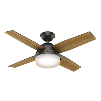 Hunter 44 inch Dempsey Noble Bronze Ceiling Fan with LED Light Kit and Handheld Remote (4797|59444)