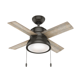 Hunter 36 inch Loki Noble Bronze Ceiling Fan with LED Light Kit and Pull Chain (4797|59387)