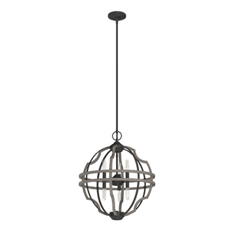 Hunter Stone Creek Noble Bronze and White Washed Oak 6 Light Pendant Ceiling Light Fixture (4797|19224)